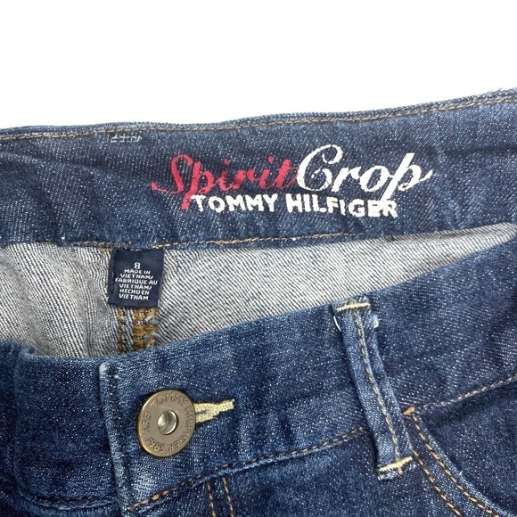 Tommy Hilfiger Spirit Crop Women's size 8 Dark Wash Blue Denim Jeans - Picture 3 of 3
